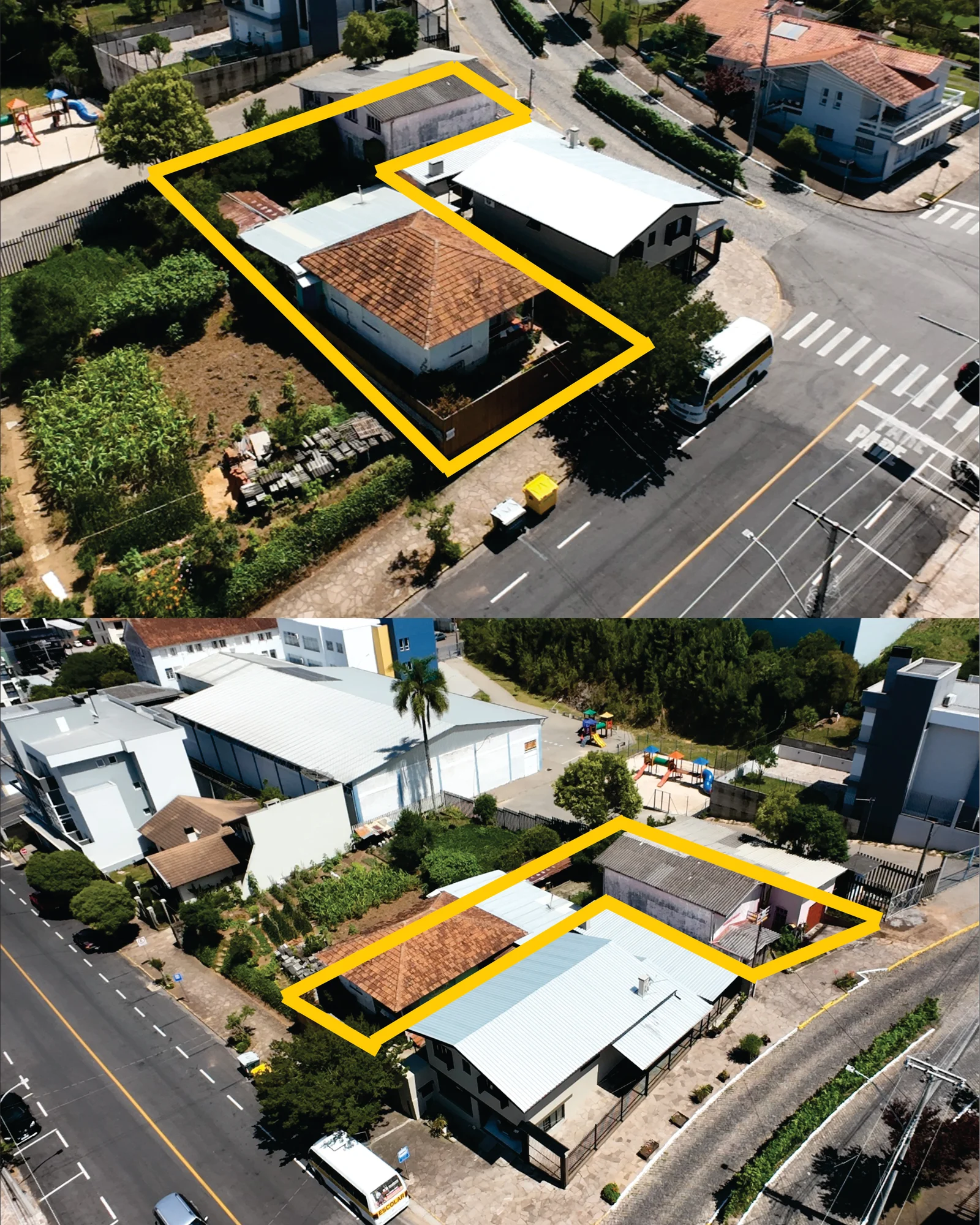 Terreno em L com Duas Casas em Flores da Cunha
