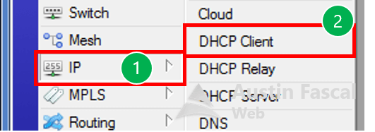 Gambar 2. Buka jendela DHCP Client