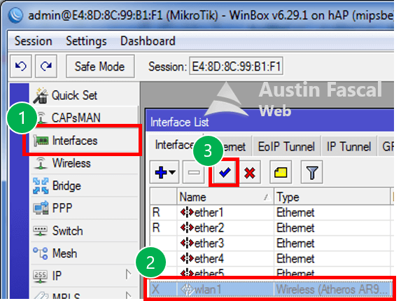 Gambar 6. Aktifkan interface wlan.