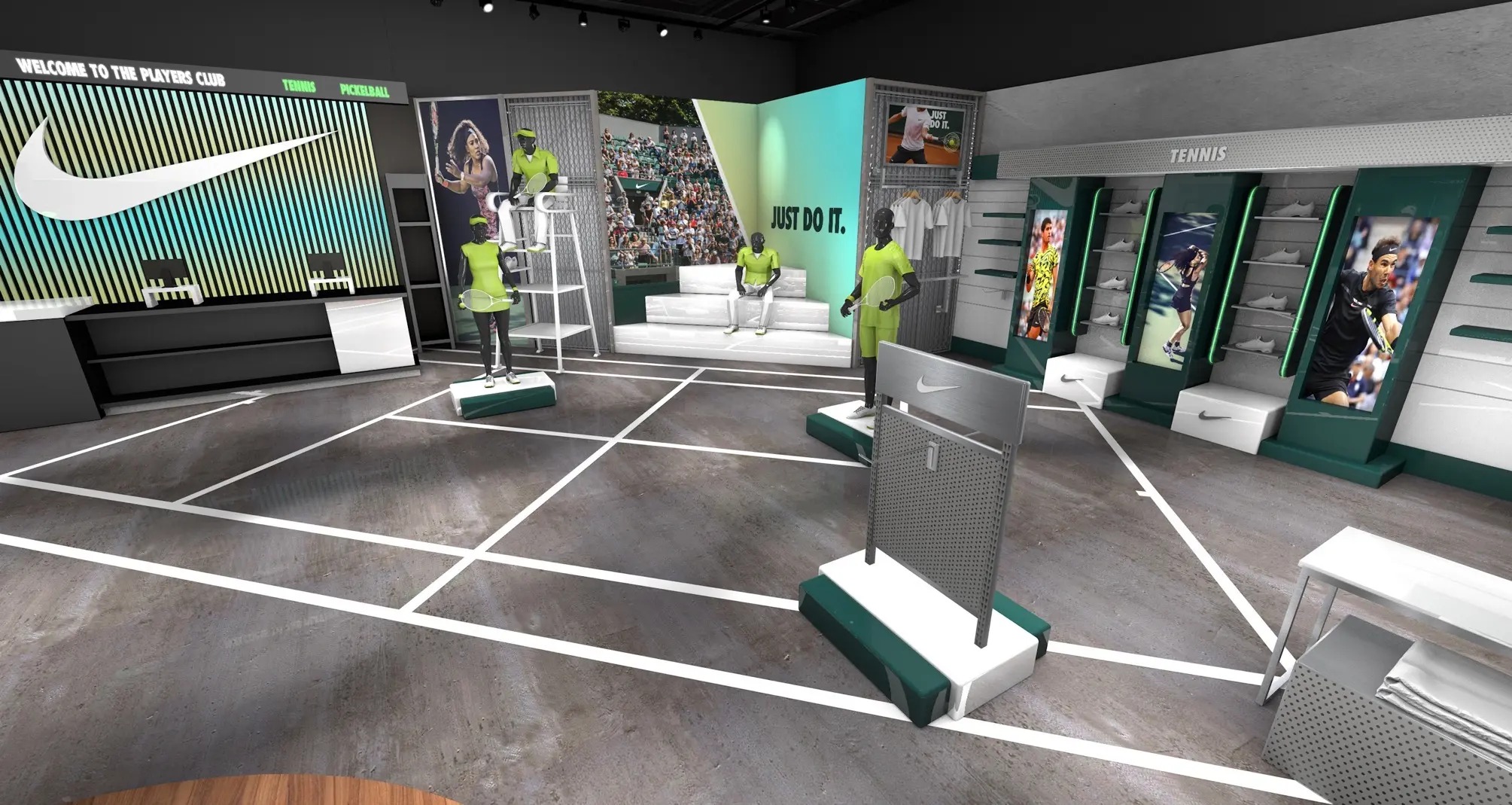 Store in store Nike Players Club diseñado por Austral Creativo