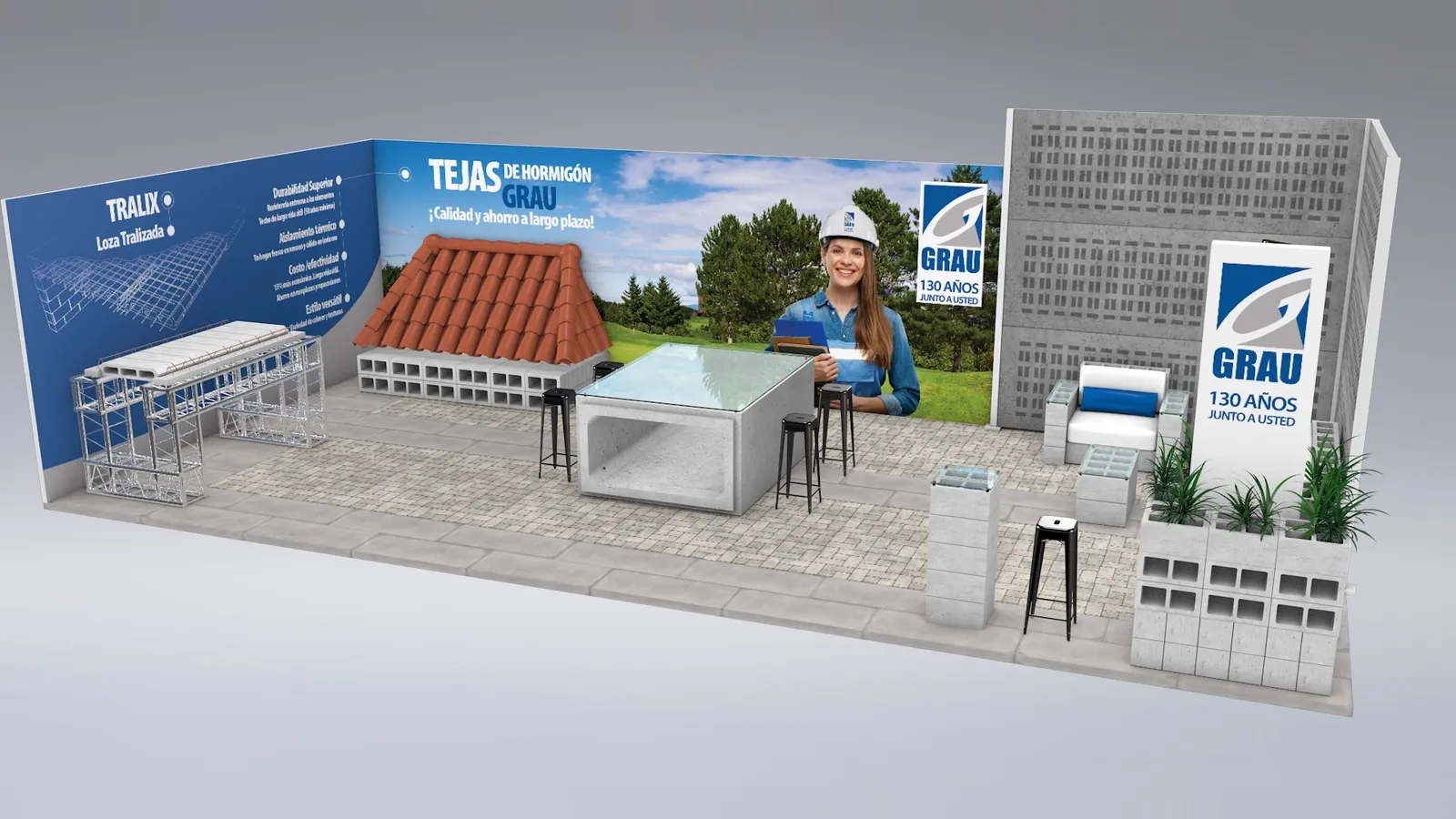 Stand Grau 130 años diseñado por Austral Creativo