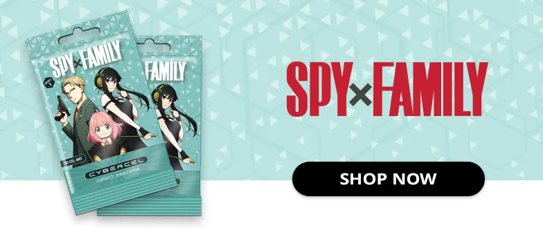 Spy X Family Coming Soon banner with foil packs showing