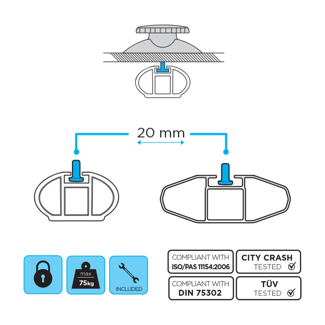 Μπαγκαζιέρα Οροφής MENABO Diamond 450L (Άσπρο Γυαλιστερό)