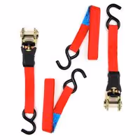 Ιμάντες Καστάνια 3m 862kg & Γάντζους Κόκκινοι 2τμχ