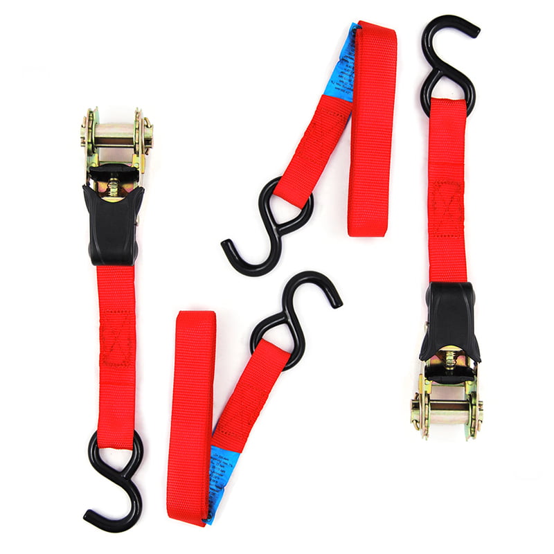 Ιμάντες Καστάνια 3m 862kg & Γάντζους Κόκκινοι 2τμχ