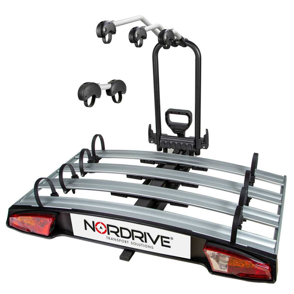 Βάση Ποδηλάτου Κοτσαδόρου NORDRIVE WAVE 4 Για 4 Ποδήλατα / 1 FAT BIKE Με Ανάκλιση & Μοχλό & Αντάπτορα 13PIN