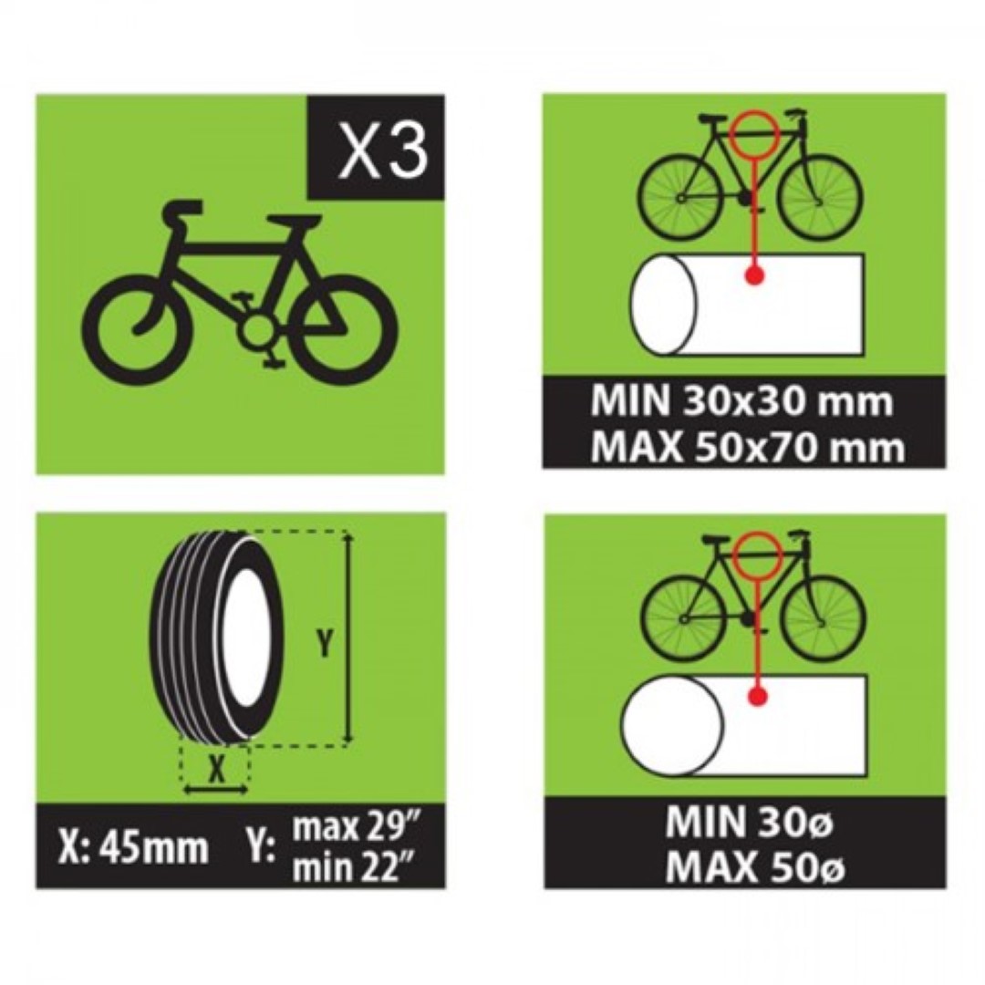 Βάση Ποδηλάτου Πορτ Μπαγκάζ MENABO STEEL BIKE 3 Για 3 Ποδήλατα