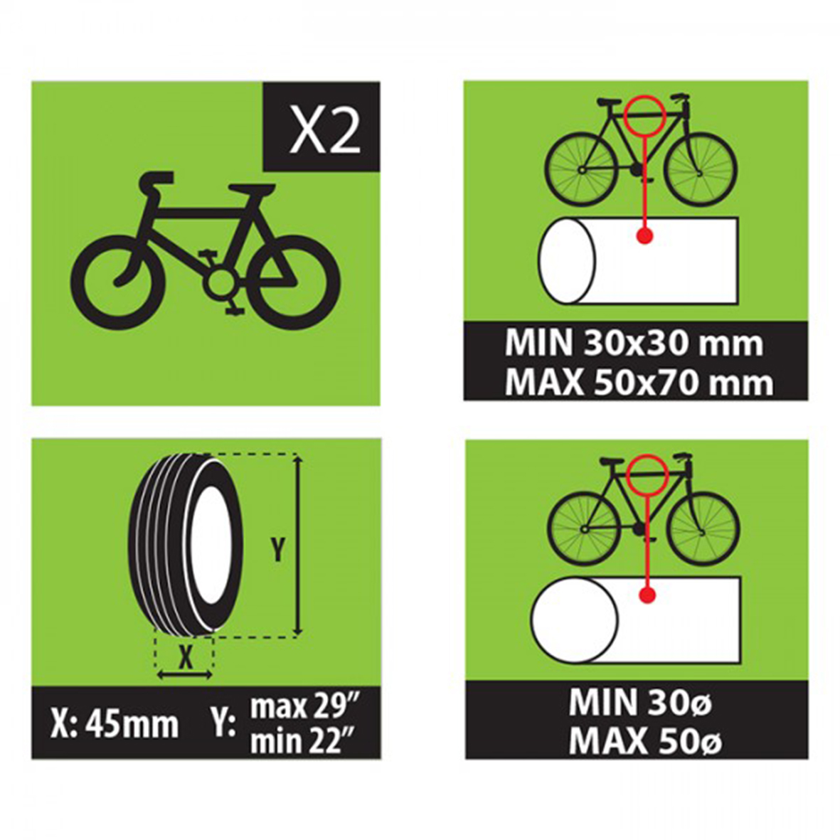 Βάση Ποδηλάτου Πορτ Μπαγκάζ MENABO STEEL BIKE Για 2 Ποδήλατα