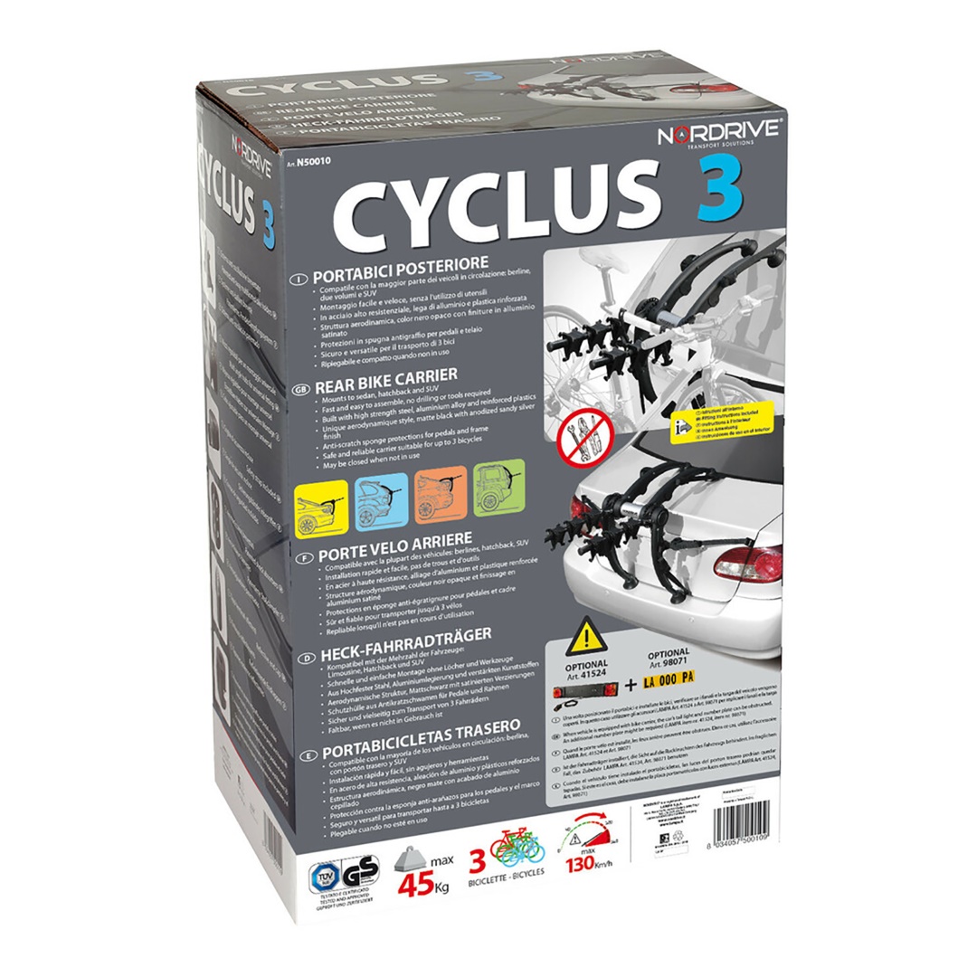 Βάση Ποδηλάτου Πορτ Μπαγκάζ NORDRIVE CYCLUS-3 Με Δέστρες Για 3 Ποδήλατα