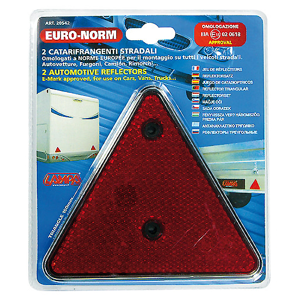 Αντανακλαστικά Τρίγωνα LAMPA Euro-Norm (Κόκκινο/150mm x 130mm)