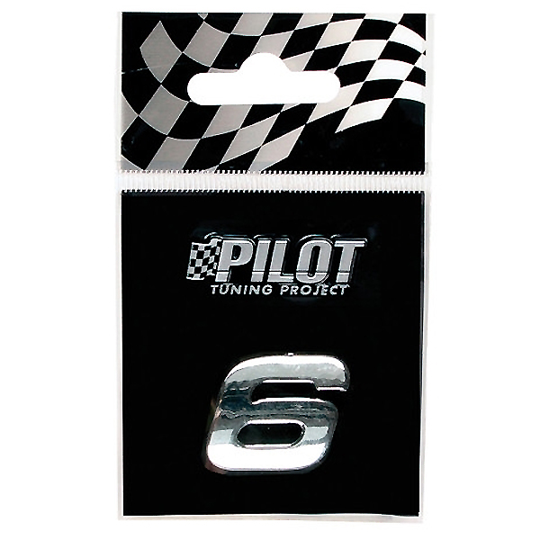 Αυτοκόλλητο Αριθμός 3D PILOT TYPE-1 "6" (18mm)