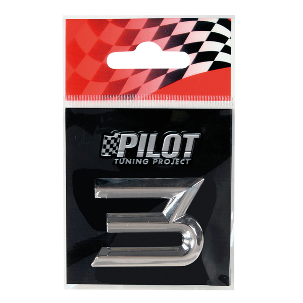 Αυτοκόλλητο Αριθμός 3D PILOT TYPE-2 "3" (26mm)