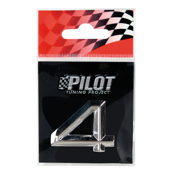 Αυτοκόλλητο Αριθμός 3D PILOT TYPE-2 "4" (26mm)