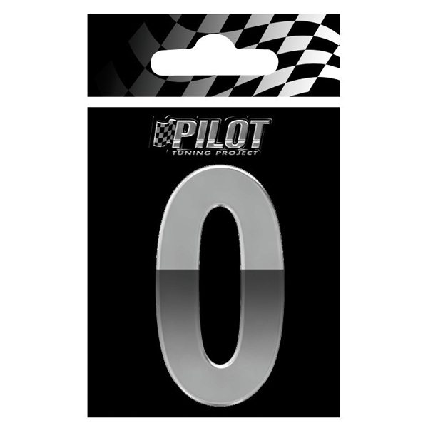 Αυτοκόλλητο Αριθμός 3D PILOT TYPE-4 "0" (70mm)