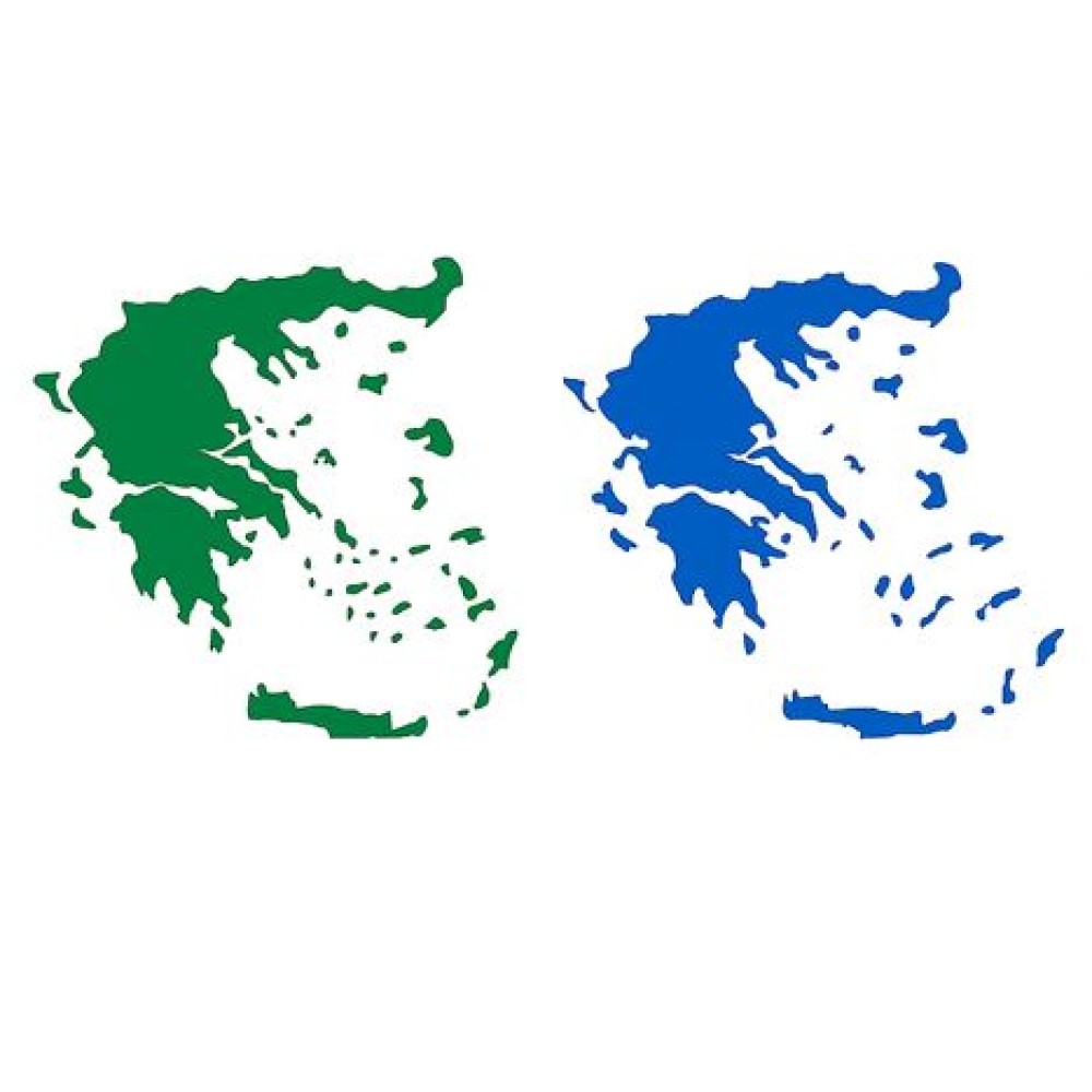 Αυτοκόλλητο GR Χάρτης Ελλάδος (Ασημί)