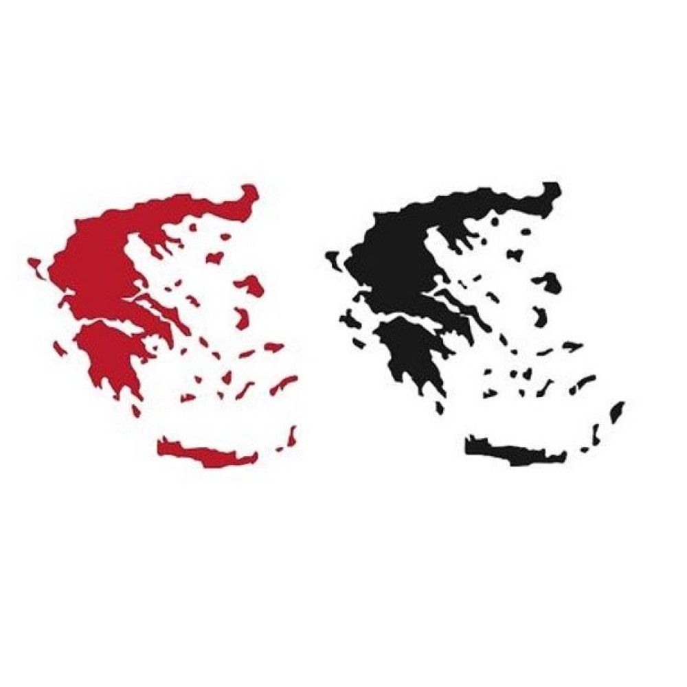 Αυτοκόλλητο GR Χάρτης Ελλάδος (Ασημί)