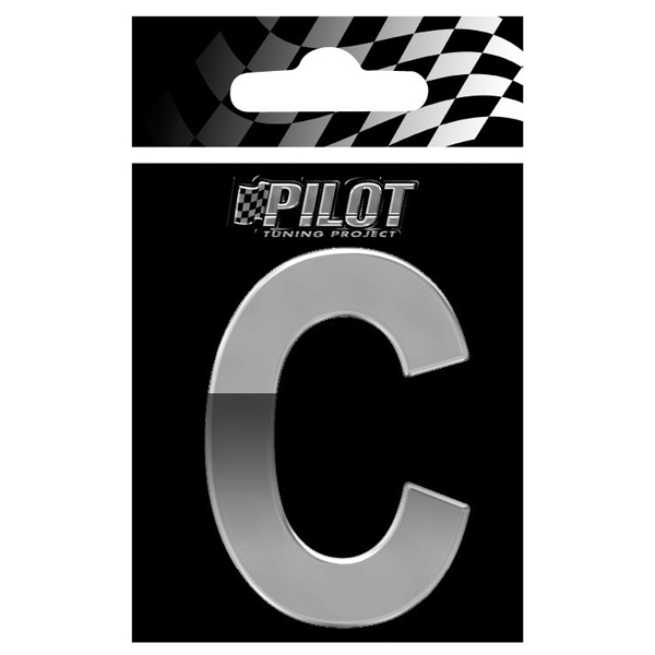 Αυτοκόλλητο Γράμμα 3D PILOT TYPE-4 "C" (70mm)