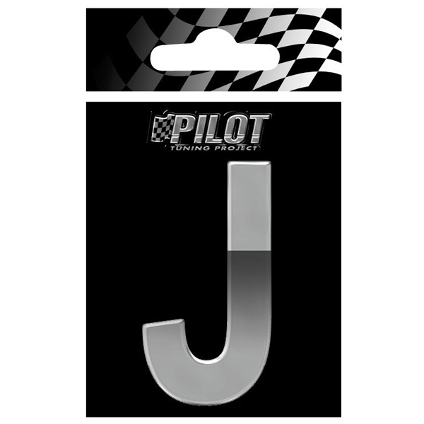 Αυτοκόλλητο Γράμμα 3D PILOT TYPE-4 "J" (70mm)