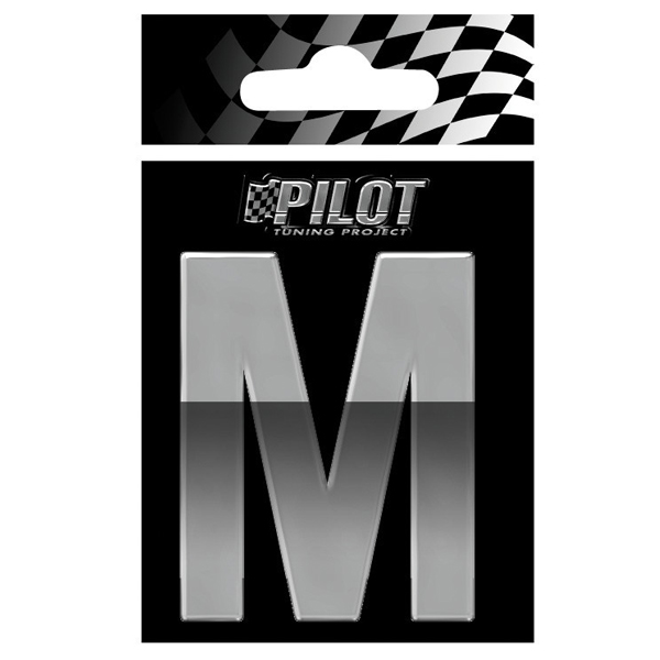 Αυτοκόλλητο Γράμμα 3D PILOT TYPE-4 "M" (70mm)
