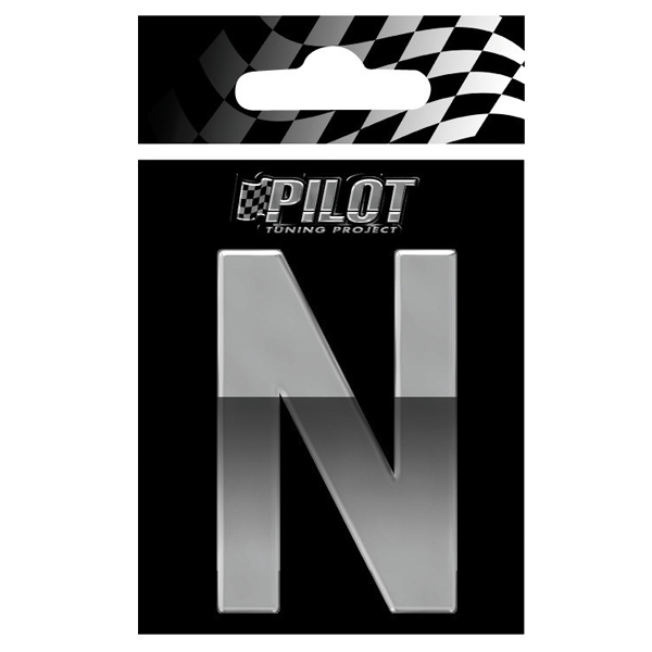 Αυτοκόλλητο Γράμμα 3D PILOT TYPE-4 "N" (70mm)