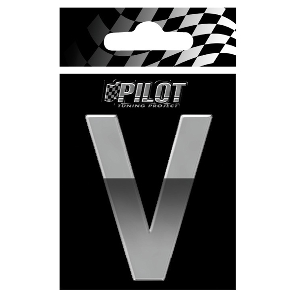 Αυτοκόλλητο Γράμμα 3D PILOT TYPE-4 "V" (70mm)