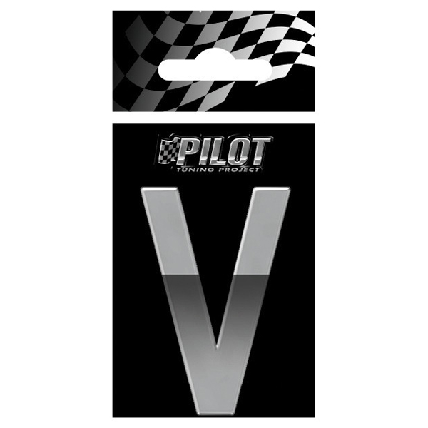 Αυτοκόλλητο Γράμμα 3D PILOT TYPE-5 "V" (56mm)