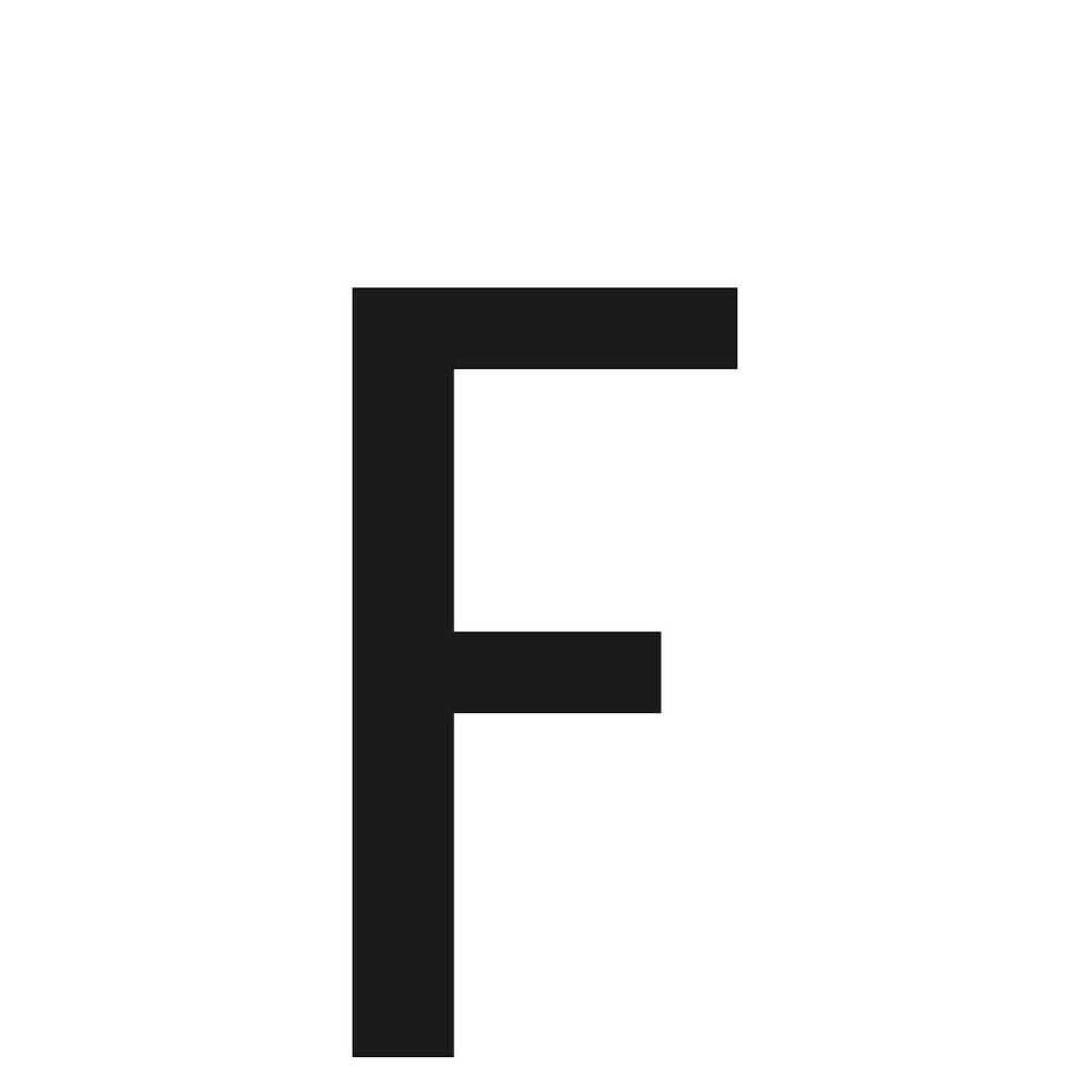 Αυτοκόλλητο Γράμμα Πινακίδων LAMPA "F" (30mm x 60mm)