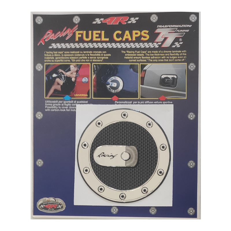 Διακοσμητική Αυτοκόλλητη Τάπα 4R Racing (Ασημί - Carbon)