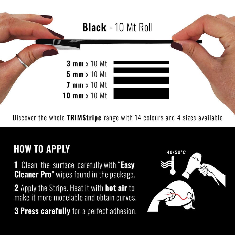 Ταινία 4R TRIMstripe (1 Γραμμή / Μαύρο / 10mm x 10m)