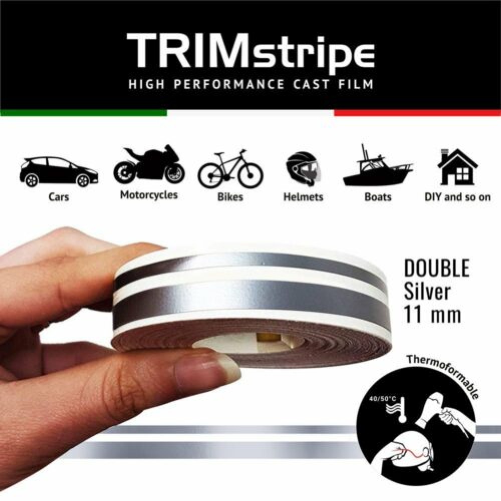 Ταινία 4R TRIMstripe (2 Γραμμές / Ασημί / 11mm x 10m)