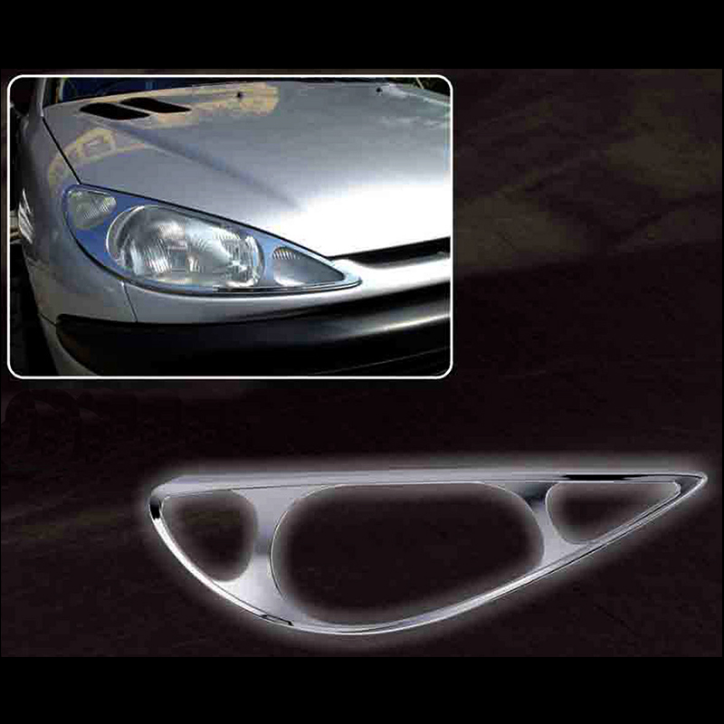 Μασκάκια Φαναριών PEUGEOT 206 '03 (Μπροστινά/Ασημί)