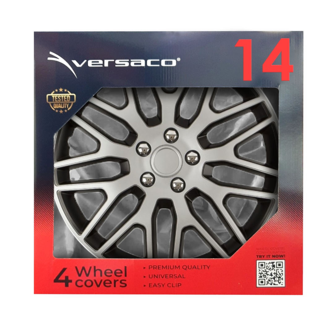 Amio - ΤΑΣΙΑ 14" DAKAR NC ΜΑΥΡΟ/ΑΣΗΜΙ - ΣΕΤ 4 ΤΕΜ ΣΕ ΚΟΥΤΙ (8491/AM)