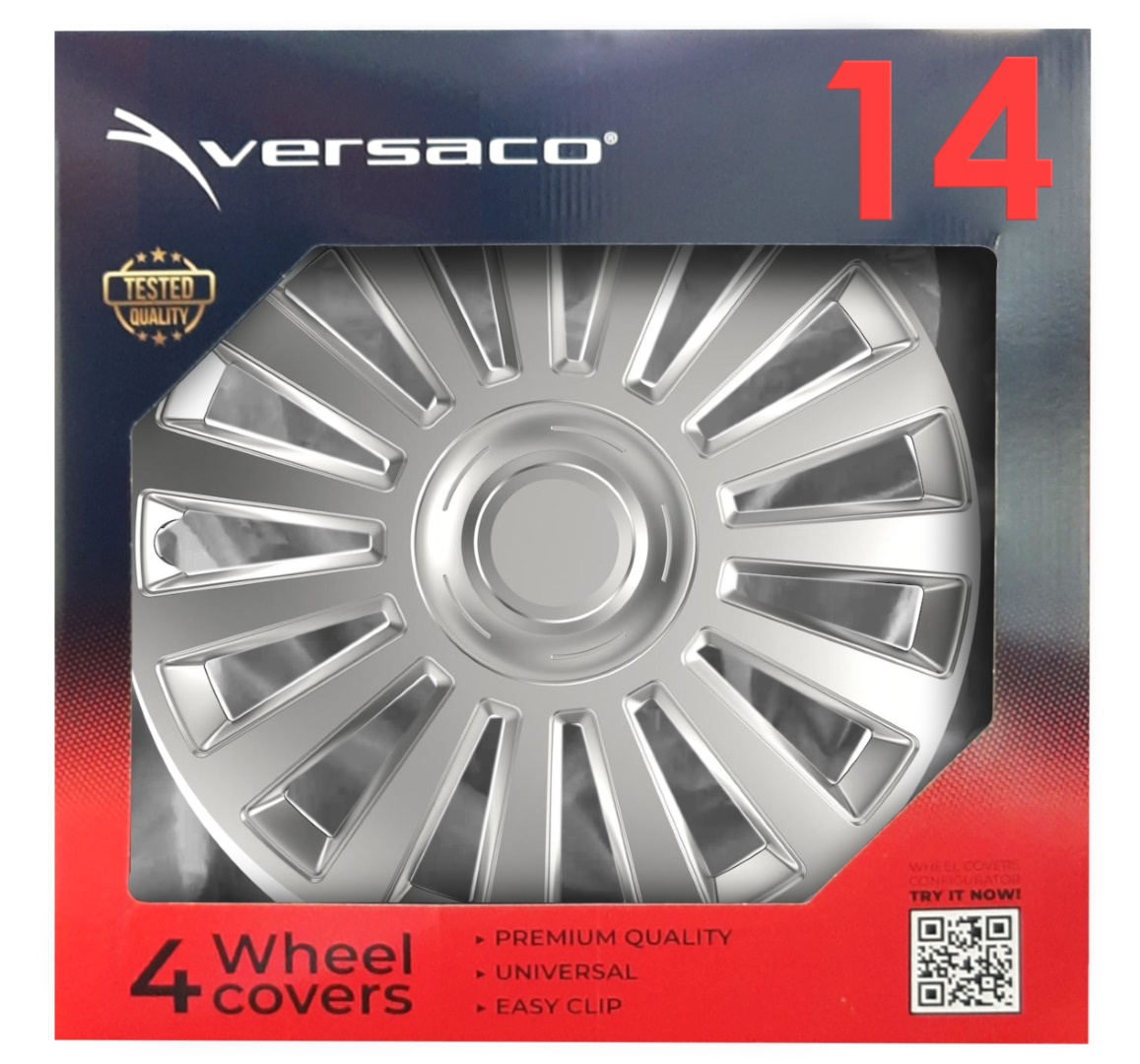 Amio - ΤΑΣΙΑ 14" HUBCAP LUXURY ΑΣΗΜΙ ΜΕ ΔΙΑΜΕΤΡΟ ΓΙΑ ΣΗΜΑ 6,5cm ΣΕΤ ΣΕ ΚΟΥΤΙ- 4 ΤΕΜ. (1150/AM)