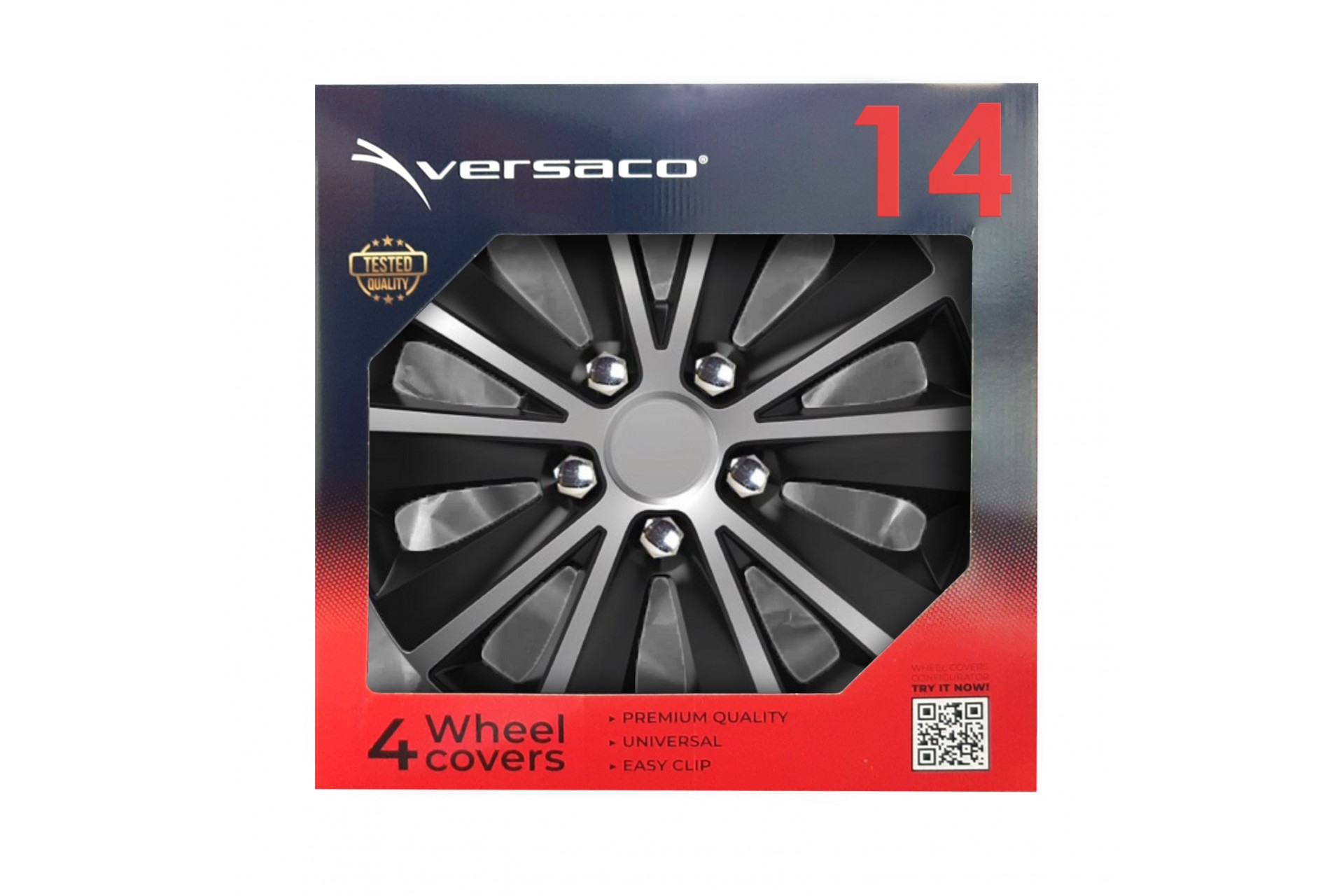 Amio - ΤΑΣΙΑ 14" RAPIDE NC SILVER BLACK ΣΕΤ 4 ΤΕΜ ΣΕ ΚΟΥΤΙ (0341/AM)