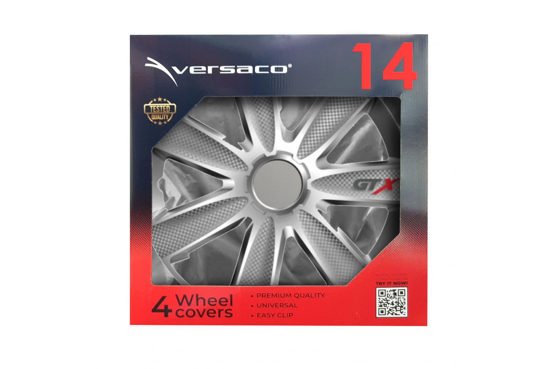 Amio - ΤΑΣΙΑ 14" VERSACO GTX SILVER CARBON ΣΕΤ 4 ΤΕΜ ΣΕ ΚΟΥΤΙ (2666/AM)