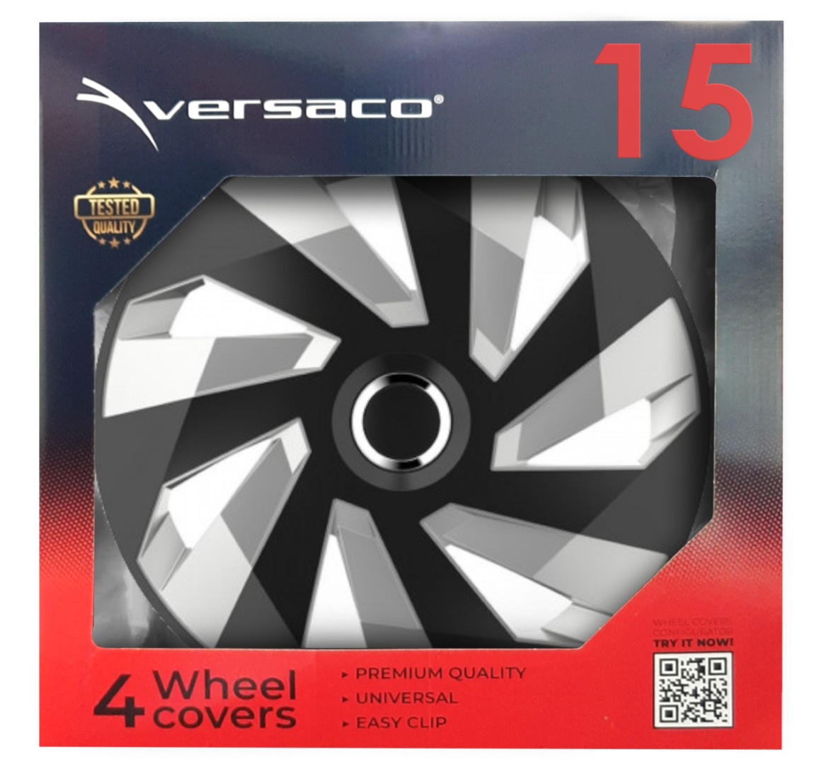 Amio - ΤΑΣΙΑ 15" HUBCAP VECTOR RC SILVER BLACK - ΣΕΤ 4 ΤΕΜ. ΣΕ ΚΟΥΤΙ (5230/AM)