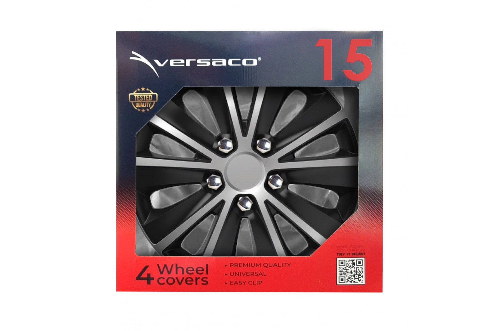 Amio - ΤΑΣΙΑ 15" RAPIDE NC SILVER BLACK - ΣΕΤ 4 ΤΕΜ. ΣΕ ΚΟΥΤΙ (0358/AM)