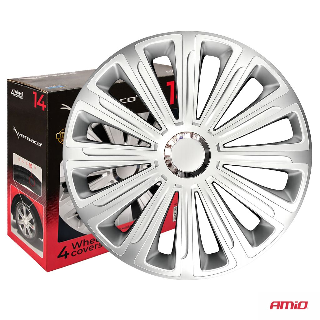 Amio – Τάσια Τροχών 14" Trend RC Ασημί για Αναβάθμιση Εμφάνισης & Καθημερινή Χρήση – Σετ 4 Τεμ. (6896/AM)