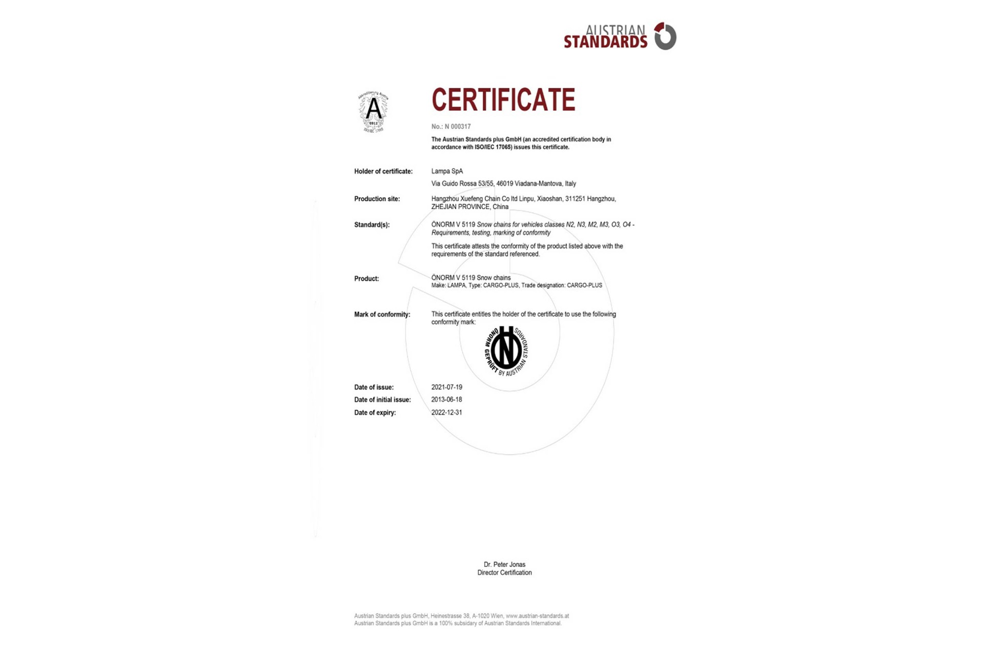 ΑΛΥΣΙΔΕΣ ΧΙΟΝΙΟΥ ΦΟΡΤΗΓΟΥ CARGO PLUS GR26 LAMPA - 2 ΤΕΜ.