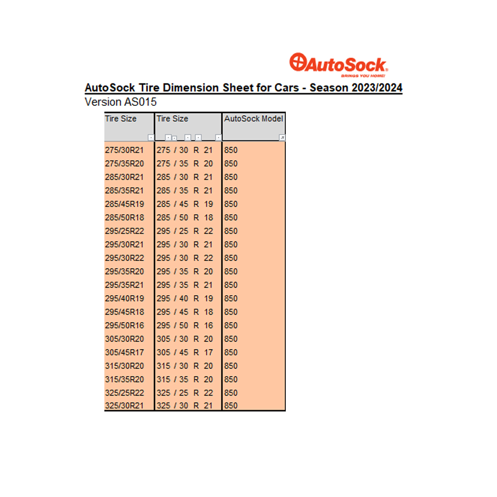 Autosock - ΑΝΤΙΟΛΙΣΘΗΤΙΚΟ ΠΑΝΙ ΧΙΟΝΙΟΥ AUTOSOCK 850 HIGH PERFORMANCE EDITION - 2 ΤΕΜ. (L.AS850)