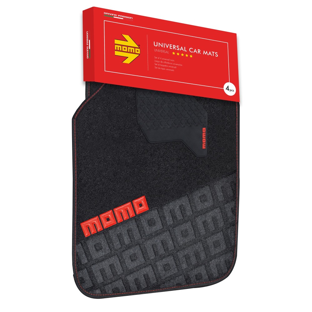 Μοκέτα Μαύρο-Κόκκινο 4τμχ Momo