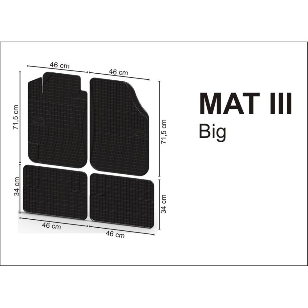 Πατάκια Αυτοκινήτου Λαστιχένια Διεθνή Mat III Black 4τμχ Frogum