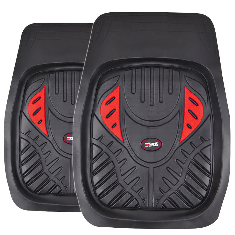 Σετ Μπροστινά Πατάκια YARK Σκάφη (Λάστιχο / Μαύρο - Κόκκινο)