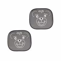 Κουρτινάκια AUTOLINE Πλαϊνά Με Βεντούζα / Αρκούδι (Μαύρο / 46cm x 35cm)