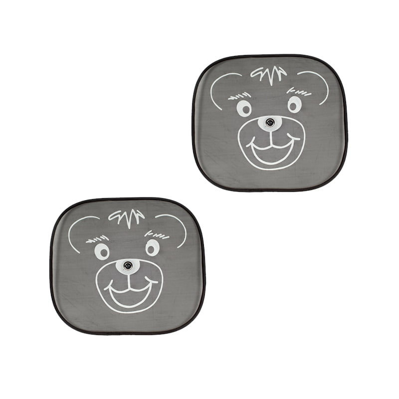 Κουρτινάκια AUTOLINE Πλαϊνά Με Βεντούζα / Αρκούδι (Μαύρο / 46cm x 35cm)