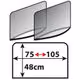 Κουρτινάκια Πλαϊνά Κάλτσα LAMPA Square Caps 2 σε 1 Medium (Μαύρο / 75cm x 105cm x 48cm)