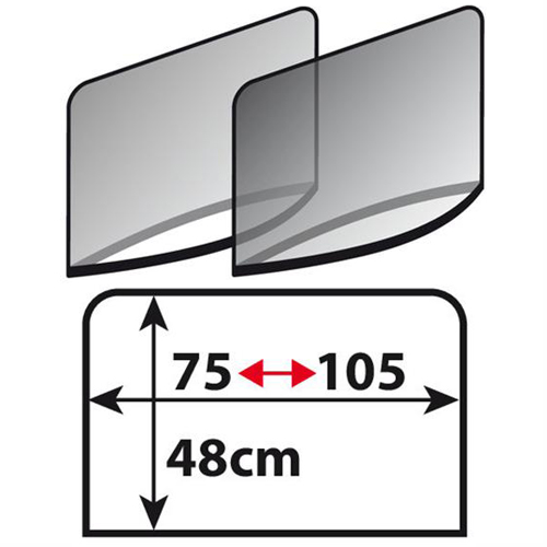 Κουρτινάκια Πλαϊνά Κάλτσα LAMPA Square Caps 2 σε 1 Medium (Μαύρο / 75cm x 105cm x 48cm)
