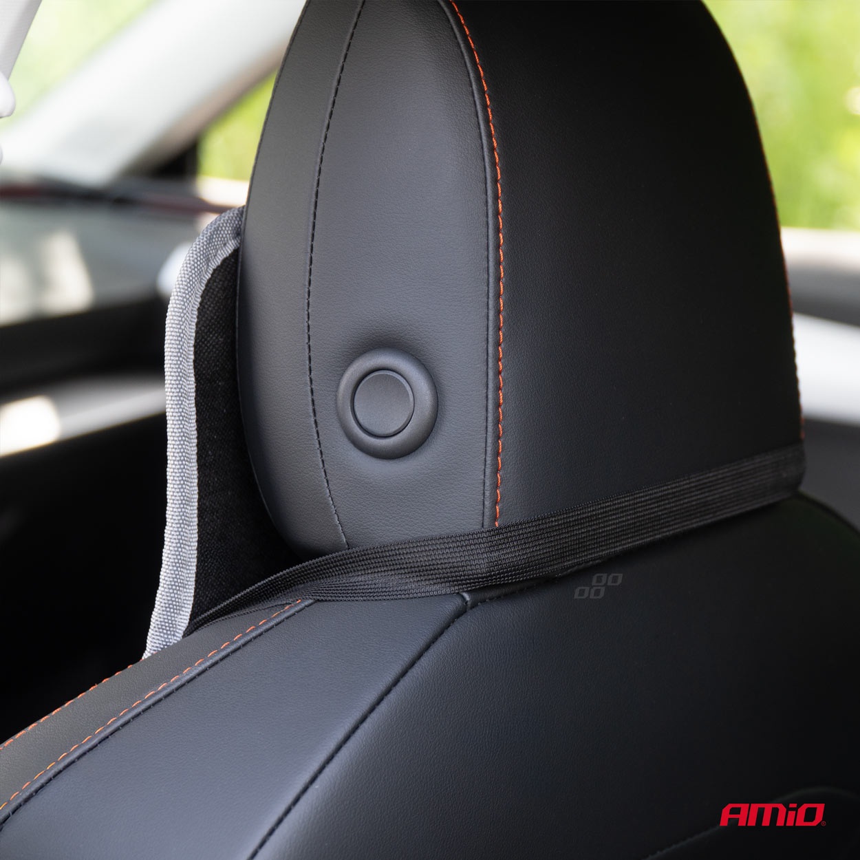 Amio - Κάλυμμα Καθίσματος Αντιιδρωτικό με Χάντρες & Στήριξη Μέσης 45×120cm Γκρί – Universal CSM-17 - 1 Τεμ. (04430/AM)