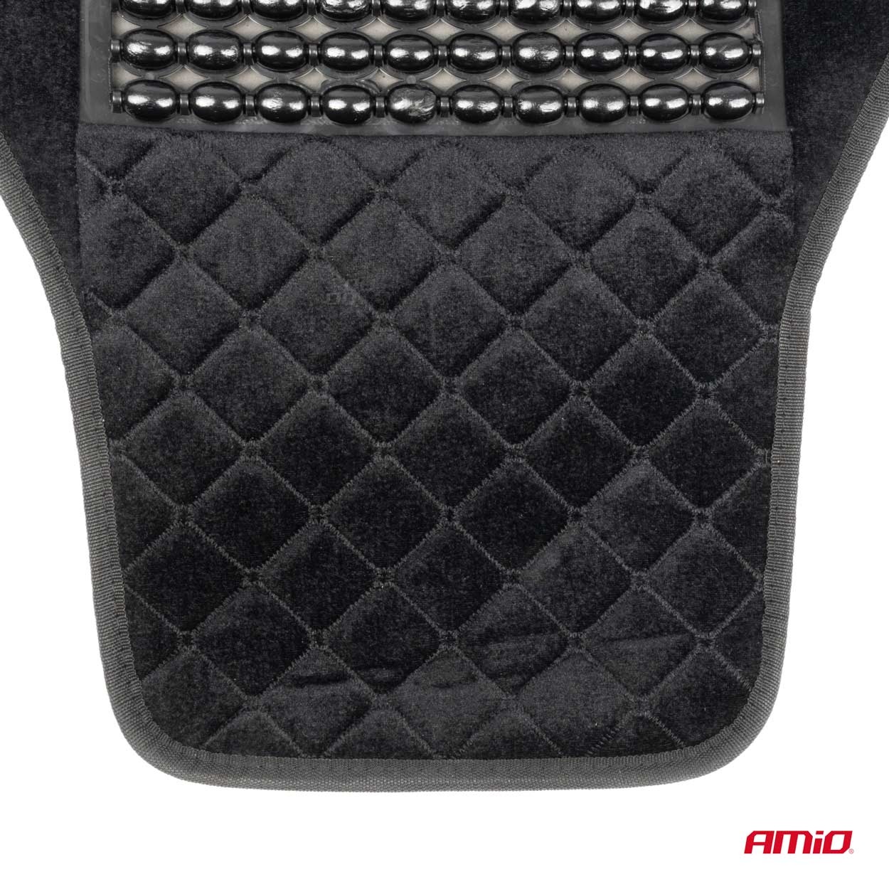 Amio - Κάλυμμα Καθίσματος Αντιιδρωτικό με Χάντρες & Στήριξη Μέσης 45×120cm Μαύρο – Universal CSM-16 - 1 Τεμ. (04429/AM)