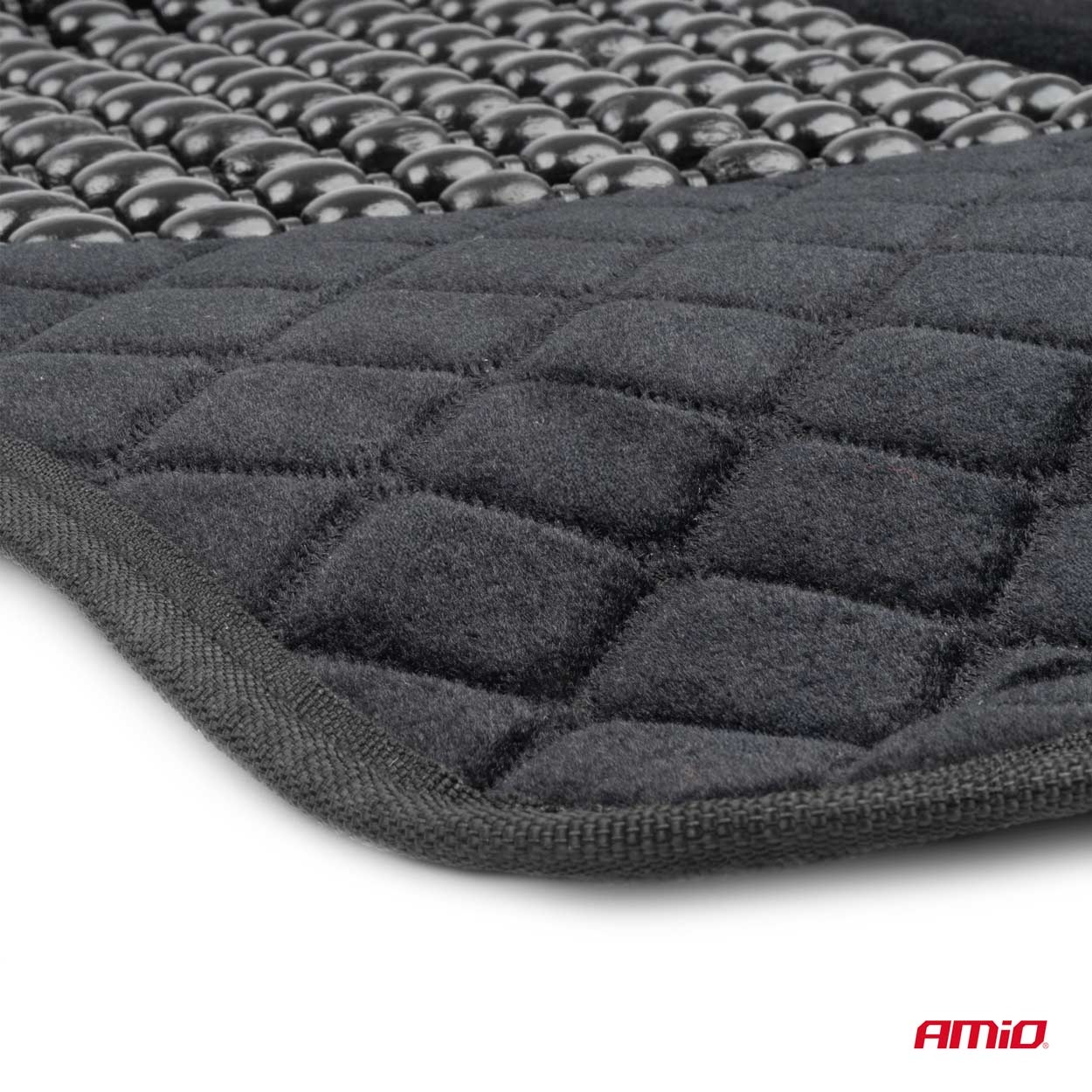 Amio - Κάλυμμα Καθίσματος Αντιιδρωτικό με Χάντρες & Στήριξη Μέσης 45×120cm Μαύρο – Universal CSM-16 - 1 Τεμ. (04429/AM)